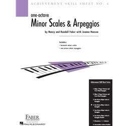 Achievement Skill Sheet No. 4, One-Octave Minor Scales & Arpeggios Piano